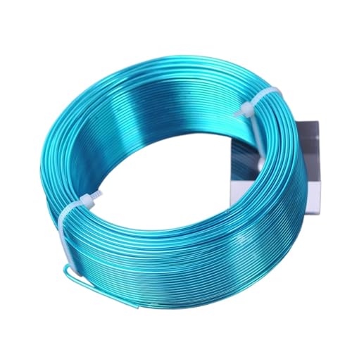 Basteldraht 1 große Rolle 0,8 mm/1,0 mm/1,5 mm/2,0 mm/2,5 mm/3,0 mm Aluminium-Weichmetall-Basteldraht for Schmuckherstellung DIY(Light Blue,2.0mm (23 meters)) von BDXMKS