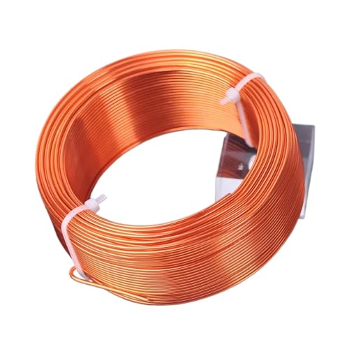 Basteldraht 1 große Rolle 0,8 mm/1,0 mm/1,5 mm/2,0 mm/2,5 mm/3,0 mm Aluminium-Weichmetall-Basteldraht for Schmuckherstellung DIY(Orange,2.5mm (19 meters)) von BDXMKS