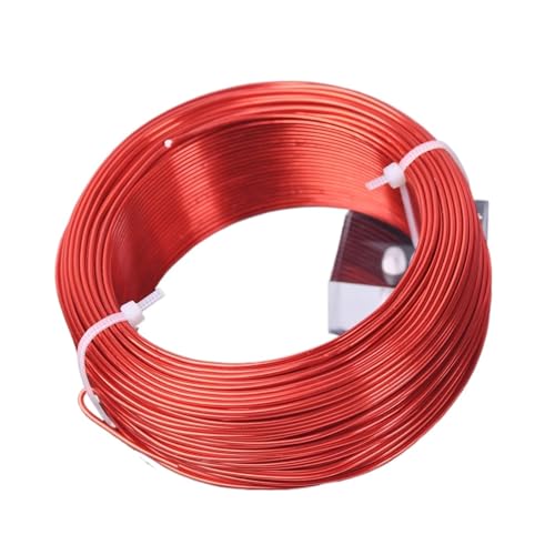 Basteldraht 1 große Rolle 0,8 mm/1,0 mm/1,5 mm/2,0 mm/2,5 mm/3,0 mm Aluminium-Weichmetall-Basteldraht for Schmuckherstellung DIY(Red,2.0mm (23 meters)) von BDXMKS