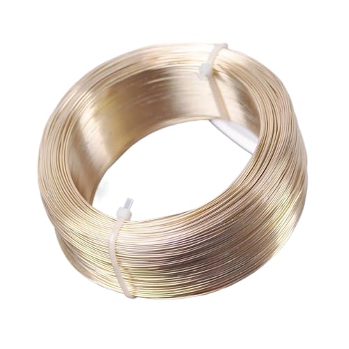 Basteldraht 1 große Rolle 200,0 Meter Hellgold/Silber Farbe 0,6mm 0,7mm Aluminium Weichmetall Perlendraht for Schmuckherstellung DIY Handwerk(Light Gold Color,0.7mm) von BDXMKS