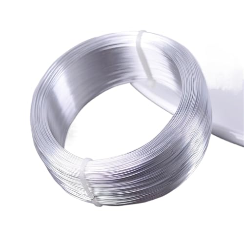 Basteldraht 1 große Rolle 200,0 Meter Hellgold/Silber Farbe 0,6mm 0,7mm Aluminium Weichmetall Perlendraht for Schmuckherstellung DIY Handwerk(Silver Color,0.6mm) von BDXMKS