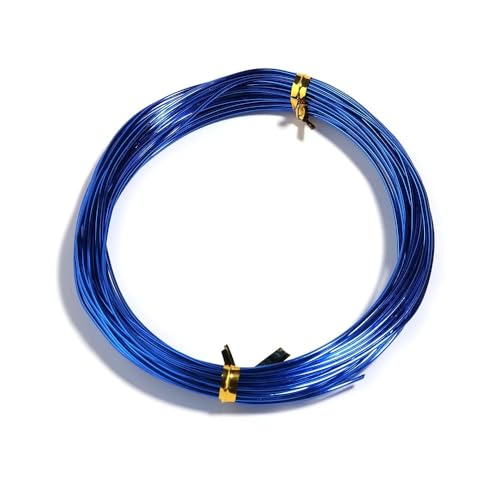 Basteldraht 10,0 m/Rollen, 0,6–1,2 mm, eloxierter Aluminiumdraht, vielseitig einsetzbar, handgefertigt, Metalldraht for die Schmuckherstellung, Perlen, Halsketten, Armbänder(Blue1,0.6mm) von BDXMKS
