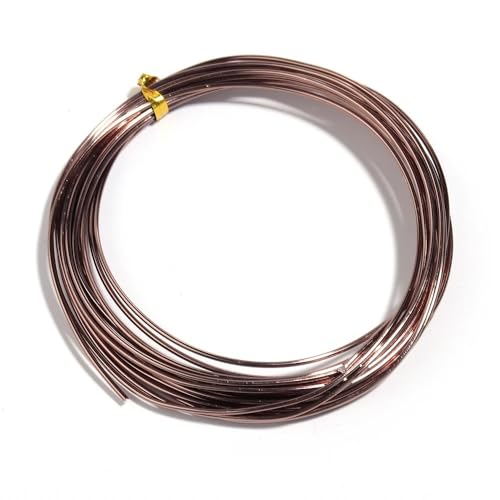 Basteldraht 10,0 m/Rollen, 0,6–1,2 mm, eloxierter Aluminiumdraht, vielseitig einsetzbar, handgefertigt, Metalldraht for die Schmuckherstellung, Perlen, Halsketten, Armbänder(Brown,1.2mm) von BDXMKS