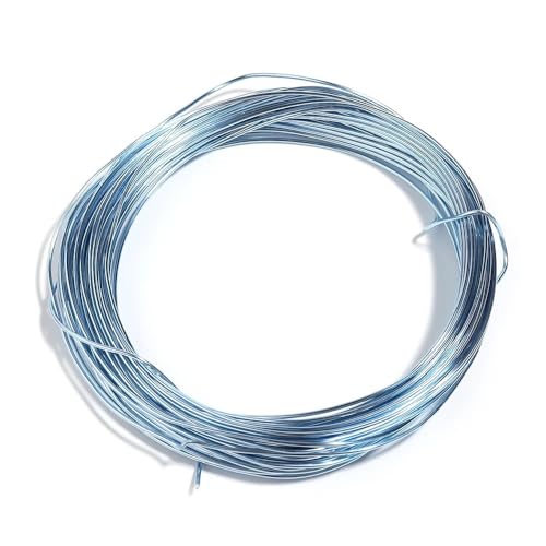 Basteldraht 10,0 m/Rollen, 0,6–1,2 mm, eloxierter Aluminiumdraht, vielseitig einsetzbar, handgefertigt, Metalldraht for die Schmuckherstellung, Perlen, Halsketten, Armbänder(Light blue,0.6mm) von BDXMKS