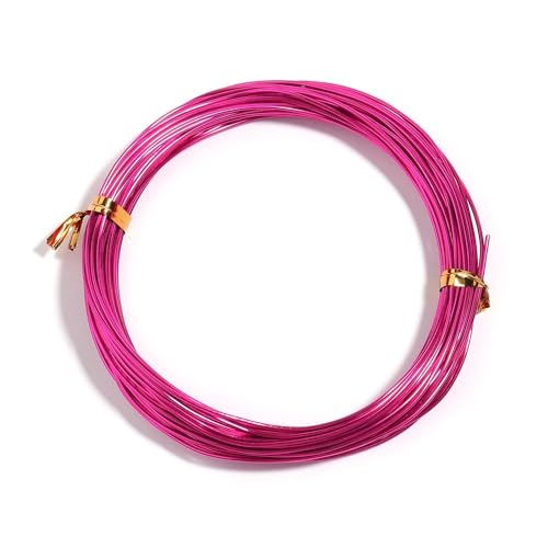 Basteldraht 10,0 m/Rollen, 0,6–1,2 mm, eloxierter Aluminiumdraht, vielseitig einsetzbar, handgefertigt, Metalldraht for die Schmuckherstellung, Perlen, Halsketten, Armbänder(Rose,1.0mm) von BDXMKS