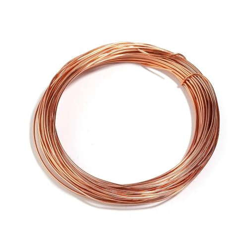 Basteldraht 10,0 m/Rollen, 0,6–1,2 mm, eloxierter Aluminiumdraht, vielseitig einsetzbar, handgefertigt, Metalldraht for die Schmuckherstellung, Perlen, Halsketten, Armbänder(Rose golden,1.0mm) von BDXMKS