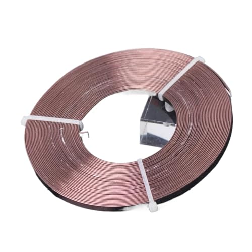 Basteldraht 10 Meter/Rolle, 5 x 1,0 mm, 12 Farben, flacher Aluminium-Weichmetalldraht for die Schmuckherstellung, DIY-Bastelschnur(Brown) von BDXMKS