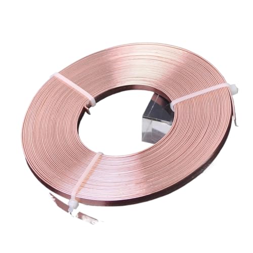 Basteldraht 10 Meter/Rolle, 5 x 1,0 mm, 12 Farben, flacher Aluminium-Weichmetalldraht for die Schmuckherstellung, DIY-Bastelschnur(Rose Gold Color) von BDXMKS
