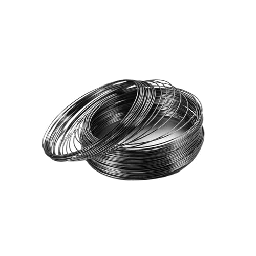 Basteldraht 100 Schleifen/Los 0,6 mm Memory Stahldraht for DIY Perlen Armbänder Ohrringe Schmuckherstellung Zubehör Zubehör(Gun Black) von BDXMKS