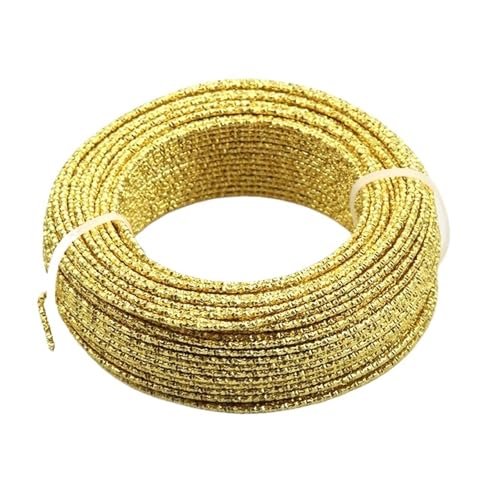 Basteldraht 2,0 Mt/los 2,0 MM Aluminiumdraht Gold/Silber Muster Weiche Handwerkskunst Multifunktionale Biegsame Metallschmuck Handwerk Produktion(G02-2M) von BDXMKS