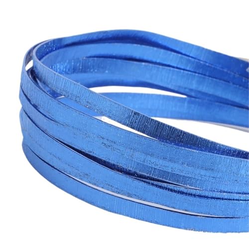 Basteldraht 3,0 Meter 5,0 mm weicher, flacher Aluminiumdraht, Schmuckdraht for Armbänder, Halsketten, Schmuckherstellung, DIY-Schmuckhandwerk, Zubehör(Blue) von BDXMKS
