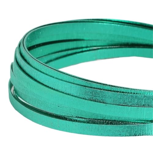 Basteldraht 3,0 Meter 5,0 mm weicher, flacher Aluminiumdraht, Schmuckdraht for Armbänder, Halsketten, Schmuckherstellung, DIY-Schmuckhandwerk, Zubehör(Dark Green) von BDXMKS