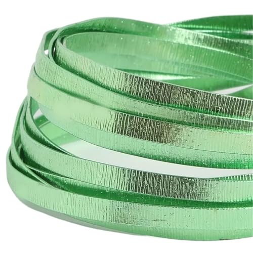 Basteldraht 3,0 Meter 5,0 mm weicher, flacher Aluminiumdraht, Schmuckdraht for Armbänder, Halsketten, Schmuckherstellung, DIY-Schmuckhandwerk, Zubehör(Green) von BDXMKS