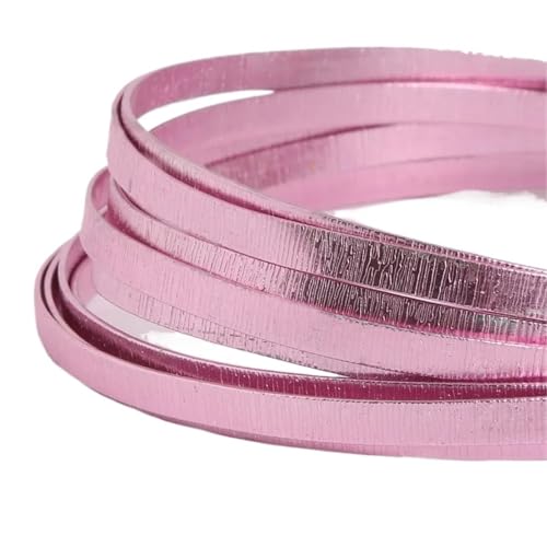 Basteldraht 3,0 Meter 5,0 mm weicher, flacher Aluminiumdraht, Schmuckdraht for Armbänder, Halsketten, Schmuckherstellung, DIY-Schmuckhandwerk, Zubehör(Pink) von BDXMKS