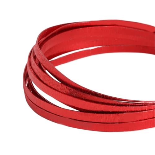 Basteldraht 3,0 Meter 5,0 mm weicher, flacher Aluminiumdraht, Schmuckdraht for Armbänder, Halsketten, Schmuckherstellung, DIY-Schmuckhandwerk, Zubehör(Red) von BDXMKS