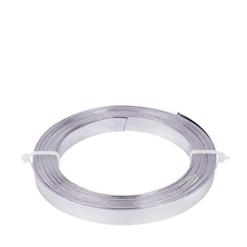 Basteldraht 32 Fuß, 2 Rollen, 3,0 mm breit, flacher Schmuckdraht, 18 Gauge Aluminiumdraht for Lünetten, Bildhauerei, Armaturen, Schmuckherstellung(AECH-03629) von BDXMKS