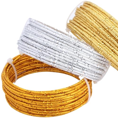 Basteldraht 5,0 m/lot 2,0 mm Streifenmuster Aluminiumdraht Gold Soft Craft Vielseitig Metalldraht Halskette DIY handgefertigten Schmuck machen(CT 2mm Deep Gold 5M) von BDXMKS