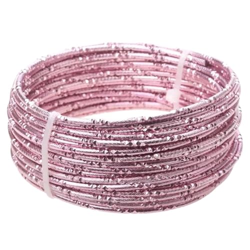 Basteldraht 5,0 m/lot 2,0 mm Streifenmuster Aluminiumdraht Gold Soft Craft Vielseitig Metalldraht Halskette DIY handgefertigten Schmuck machen(CT 2mm Pink 5M) von BDXMKS