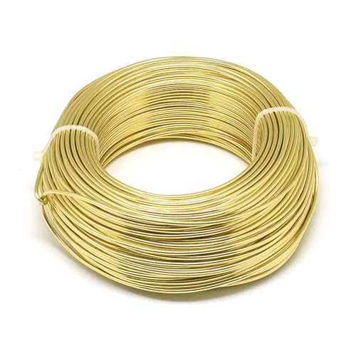 Basteldraht 500 g Aluminiumdrähte 1,2/2,5/3,5 mm, biegsamer, flexibler Basteldraht, Schmuckzubehör for Armbänder, Ohrringe, Bonsai, Basteln, DIY-Herstellung(Light Gold Color) von BDXMKS