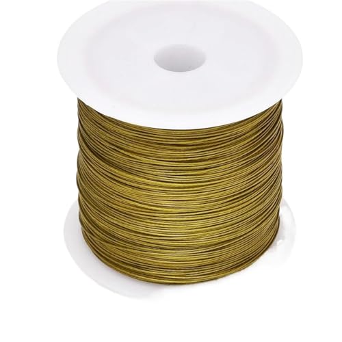 Basteldraht 7 Stränge Edelstahl-Perlendraht for Auffädeln von Perlen, Basteldraht zur Schmuckherstellung, 100 m(Gold color,0.30mm) von BDXMKS