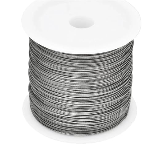 Basteldraht 7 Stränge Edelstahl-Perlendraht for Auffädeln von Perlen, Basteldraht zur Schmuckherstellung, 100 m(Silver,0.30mm) von BDXMKS