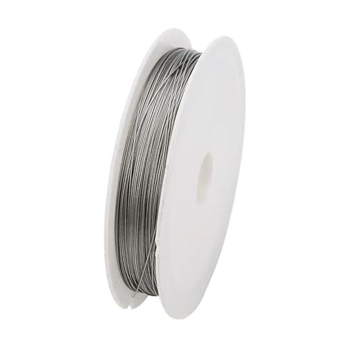 Basteldraht Beständiger, starker Draht aus Edelstahl, Tigerschwanz-Perlendraht zur Schmuckherstellung, Großhandel(Sliver,Dia0.35mm length 38m) von BDXMKS