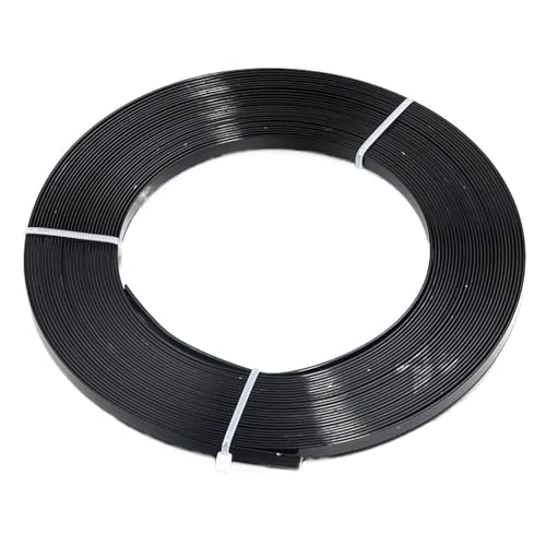 Basteldraht Ca. 10 Meter/Rolle breiter, flacher Aluminiumdraht for die Schmuckherstellung for Basteln von handgefertigtem Schmuck, Zubehör for Wickeln von Edelsteinanhängern(Black) von BDXMKS