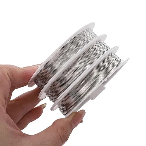 Basteldraht Flexibler Perlendraht aus Edelstahl, Dicke 0,2–0,06 Millimeter – ideale Wahl for die Herstellung von DIY-Schmuck, Armbändern und Halsketten(Style1) von BDXMKS