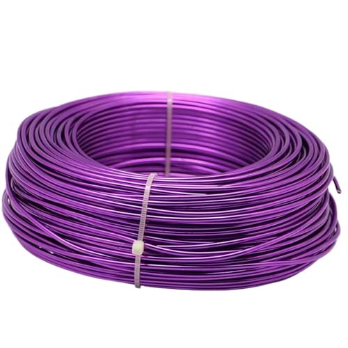 Basteldraht Großhandel 35~225,0 Meter 4 Größe Ganze Rolle Aluminiumdraht Modeschmuck Erkenntnisse for Schmuck Machen DIY Aluminium Handwerk Draht Überzogene(Purple,2mm 55meter) von BDXMKS