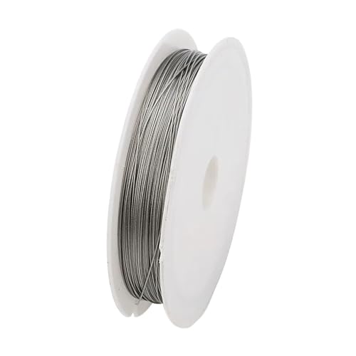Basteldraht SAUVOO 1 Rolle Edelstahl-Perlendraht, 0,3–1,0 mm, Perlenschnur, Basteldraht, Modellierdraht for die Schmuckherstellung, DIY-Handarbeit(Sliver,0.35mm x30m) von BDXMKS