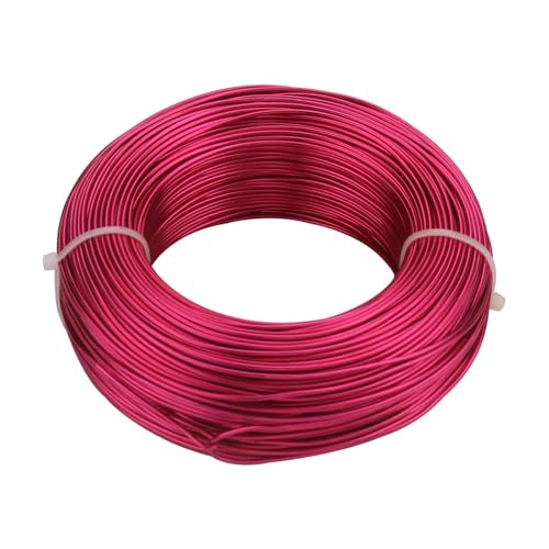 Basteldraht Schmuckzubehör Vergoldeter Aluminiumdraht 1,0 mm/1,2 mm/1,5 mm/2,0 mm/2,5 mm/3,0 mm Aluminium-Metalldraht for DIY-Schmuckzubehör(Fuchsia,2.5mm about 3m) von BDXMKS