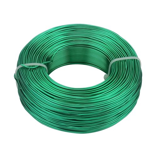 Basteldraht Schmuckzubehör Vergoldeter Aluminiumdraht 1,0 mm/1,2 mm/1,5 mm/2,0 mm/2,5 mm/3,0 mm Aluminium-Metalldraht for DIY-Schmuckzubehör(Green01,1mm about 10m) von BDXMKS