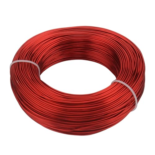 Basteldraht Schmuckzubehör Vergoldeter Aluminiumdraht 1,0 mm/1,2 mm/1,5 mm/2,0 mm/2,5 mm/3,0 mm Aluminium-Metalldraht for DIY-Schmuckzubehör(Red,2mm about 5m) von BDXMKS