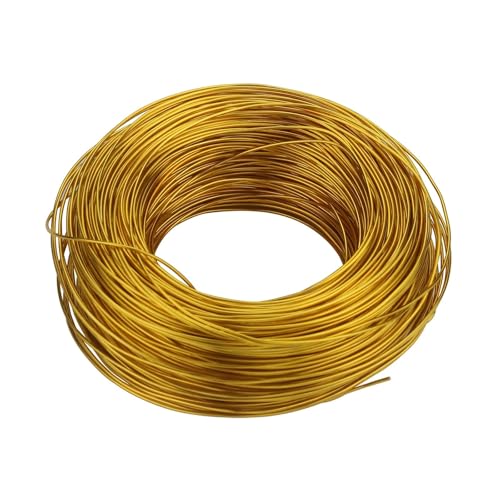 Basteldraht Schmuckzubehör Vergoldeter Aluminiumdraht 1,0 mm/1,2 mm/1,5 mm/2,0 mm/2,5 mm/3,0 mm Aluminium-Metalldraht for DIY-Schmuckzubehör(Yellow,2mm about 5m) von BDXMKS