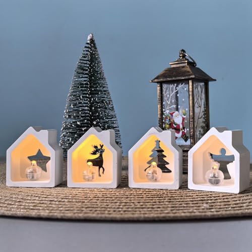 6-teiliges Weihnachten Formen Set – Christmas House Atmosphärenlicht Dekoration Gießformen für Gips und Epoxidharz – Perfekt für festliche DIY-Projekte und kreative Geschenke von BDYLYS