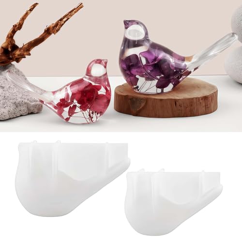 BDYLYS 2 Stück Silikonformen Vogel – Gießformen für Ostern, Gips & Epoxidharz – Vielseitige Silikonformen zum Basteln und Gießen von Vogelfiguren von BDYLYS