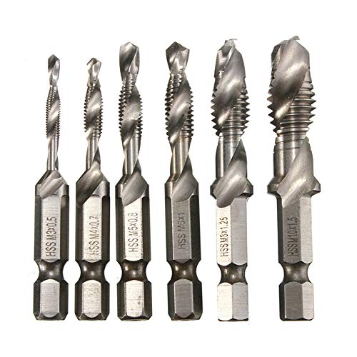 BE-TOOL 6-teiliges Bohrer-Set, Handgewindebohrer, Sechskantschaft, HSS-Schraube, Spiralspitze, metrisches Stecklochbohrer, M3, M4, M5, M6, M8 M10 BE-TOOL 6-teiliges Bohrer-Set, Handgewindebohrer, Sechskantschaft, HSS-Schraube, Spiralspitze, metrisches Stecklochbohrer, M3, M4, M5, M6, M8 M10 von BE-TOOL