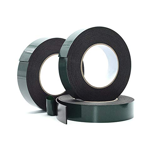 BE-TOOL Doppelseitiges Schaumstoff-Klebeband, 3 Stück, wasserdichtes Montage-Klebeband, Rolle für Nummernschilder, Autos, Zierleisten, schwarz (1 mm x 40 mm x 10 m) von BE-TOOL