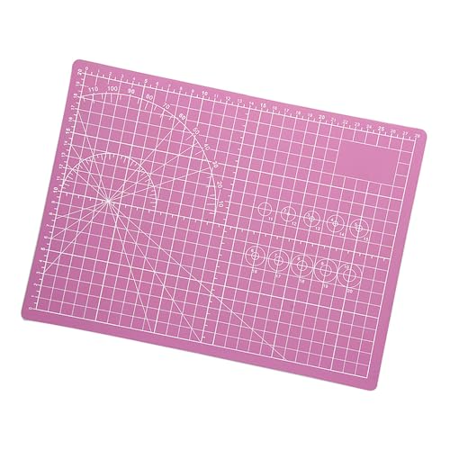 BE-TOOL Schneidematte A4, PVC, selbstheilende Bastelmatte zum Nähen, Quilten, Basteln (Rosa) von BE-TOOL