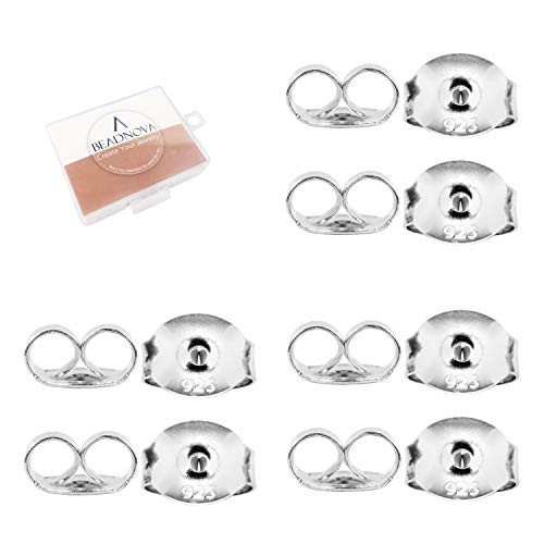 BEADNOVA 12 Stück 925 Sterling Silber Ohrstecker Verschlüsse für Ohrstecker Schmetterling von BEADNOVA