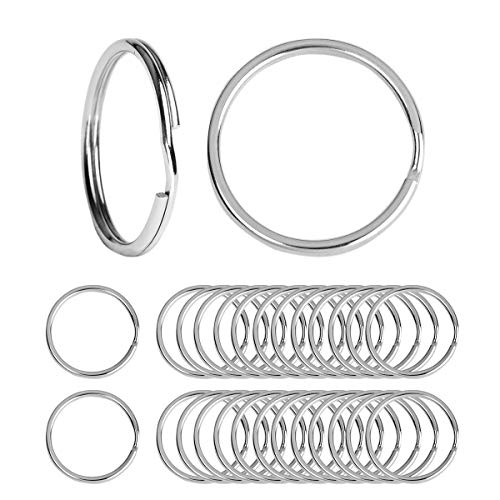 Beadnova Schlüsselring aus Metall, Spaltring für Erkennungsmarken und Schlüsselorganisation (32 mm, 30 Stück) von BEADNOVA