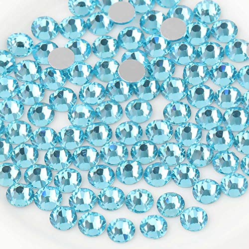 BEADSLAND 1440 Stücke Flache Rückseite Strasssteine, Nagel Kristalle Strasssteine Für Nägel, Aquamarin, SS20(4.6-4.8mm) von BEADSLAND