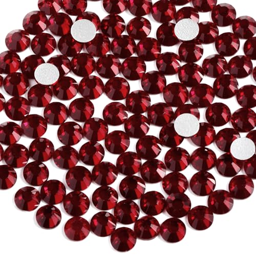 Beadsland 1440 Stücke Flache Rückseite Strasssteine, Nagel Kristalle Strasssteine Für Nägel, Dunkles Rot, SS16(3.8-4.0mm) von BEADSLAND