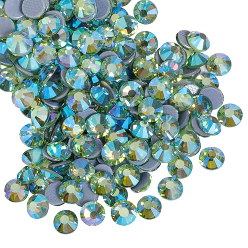 Beadsland Hotfix Strasssteine, 2880 Stück Flatback Kristall Strasssteine für Bastelarbeiten, Kleidung, DIY-Dekorationen, Peridot AB, SS8, 2,3-2,5 mm von BEADSLAND