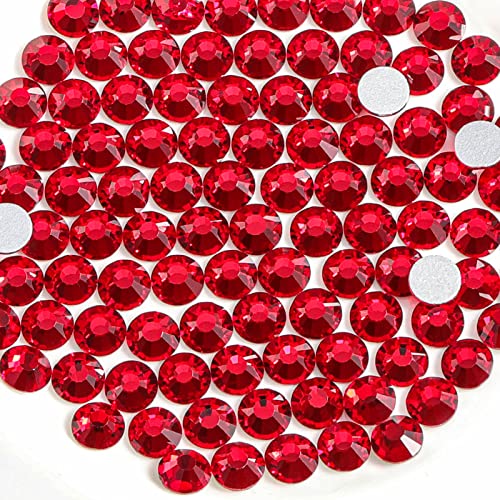 Beadsland 288 Stücke Flache Rückseite Strasssteine, Nagel Kristalle Strasssteine Für Nägel, Rot, SS30(6.4-6.6mm) von BEADSLAND