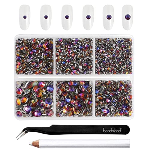 Beadsland 4300 Stück Blau Strasssteine mit flacher Rückseite,Nagelsteine, runde Kristall-Strasssteine zum Basteln, gemischt in 6 Größen, mit Picking-Pinzette und Wachsstift-Set, SS6–SS20,Blauer Vulkan Beadsland 4300 Stück Blau Strasssteine mit flacher Rückseite,Nagelsteine, runde Kristall-Strasssteine zum Basteln, gemischt in 6 Größen, mit Picking-Pinzette und Wachsstift-Set, SS6–SS20,Blauer Vulkan von BEADSLAND