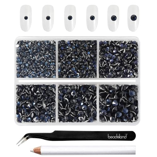 Beadsland 4300 Stück Blau Strasssteine mit flacher Rückseite,Nagelsteine, runde Kristall-Strasssteine zum Basteln, gemischt in 6 Größen, mit Picking-Pinzette und Wachsstift-Set, SS6–SS20,Montana Beadsland 4300 Stück Blau Strasssteine mit flacher Rückseite,Nagelsteine, runde Kristall-Strasssteine zum Basteln, gemischt in 6 Größen, mit Picking-Pinzette und Wachsstift-Set, SS6–SS20,Montana von BEADSLAND