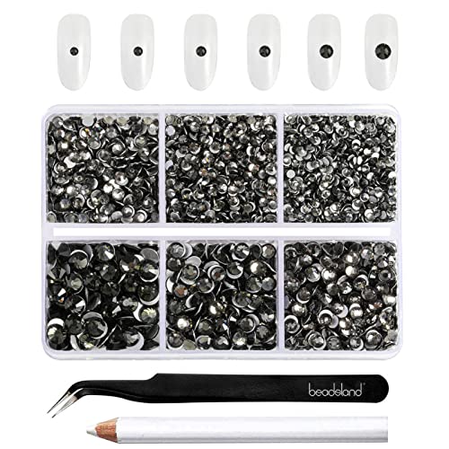 Beadsland 4300 Stück Grau Strasssteine mit flacher Rückseite,Nagelsteine, runde Kristall-Strasssteine zum Basteln, gemischt in 6 Größen, mit Picking-Pinzette und Wachsstift-Set, SS6–SS20,Anthrazit Beadsland 4300 Stück Grau Strasssteine mit flacher Rückseite,Nagelsteine, runde Kristall-Strasssteine zum Basteln, gemischt in 6 Größen, mit Picking-Pinzette und Wachsstift-Set, SS6–SS20,Anthrazit von BEADSLAND