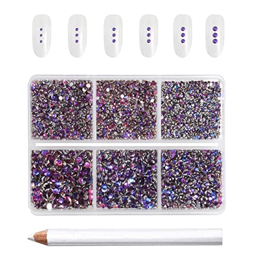 Beadsland 7200pcs Strasssteine für nägel,lila Strasssteine set für gesicht strasssteine zum basteln,gemischt 6 Größen mit Wachs Stift Kit,SS3-SS10,Lila Samt Beadsland 7200pcs Strasssteine für nägel,lila Strasssteine set für gesicht strasssteine zum basteln,gemischt 6 Größen mit Wachs Stift Kit,SS3-SS10,Lila Samt von BEADSLAND