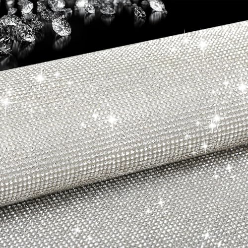 Beadsland Bling Selbstklebende Strasssteine Glitzer Kristall Strass Aufkleber DIY Geschenke Auto Dekoration 40x24cm (Kristall) von BEADSLAND